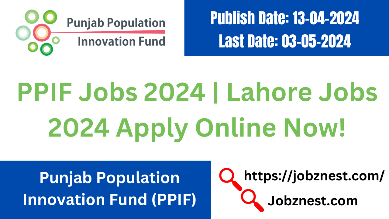 PPIF Jobs 2024 |  Lahore Jobs 2024 Apply Online Now!