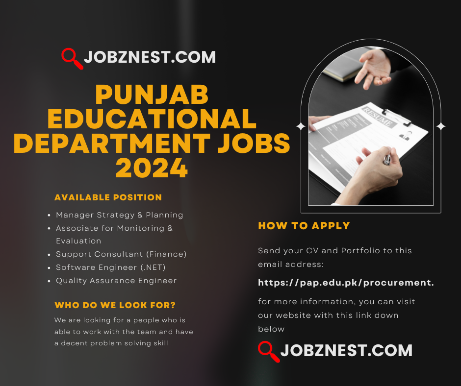 Punjab Educational Department Jobs 2024