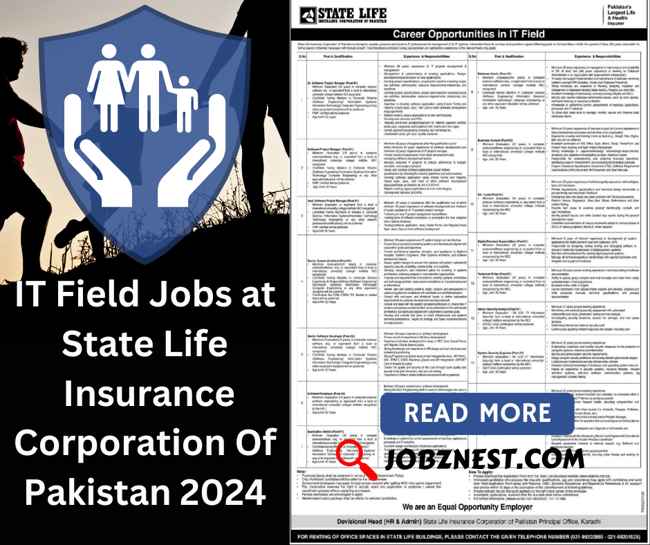 IT Field Jobs at State Life Insurance Corporation Of Pakistan 2024