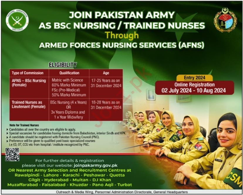 Join Pakistan Army Nursing